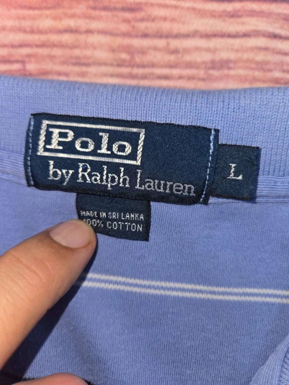 Polo Ralph Lauren Mens Blue Striped Polo Size Large